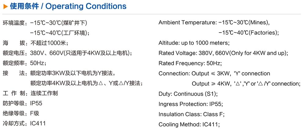 方力YBF2風(fēng)機(jī)用防爆電機(jī)使用條件